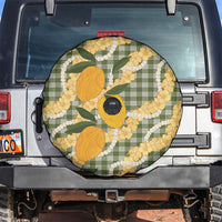 Uliuli Ahiahia Hawaiian Mango Palaka Spare Tire Cover Aloha Hibiscus Pikake Lei LT9 Sage Green - Polynesian Pride