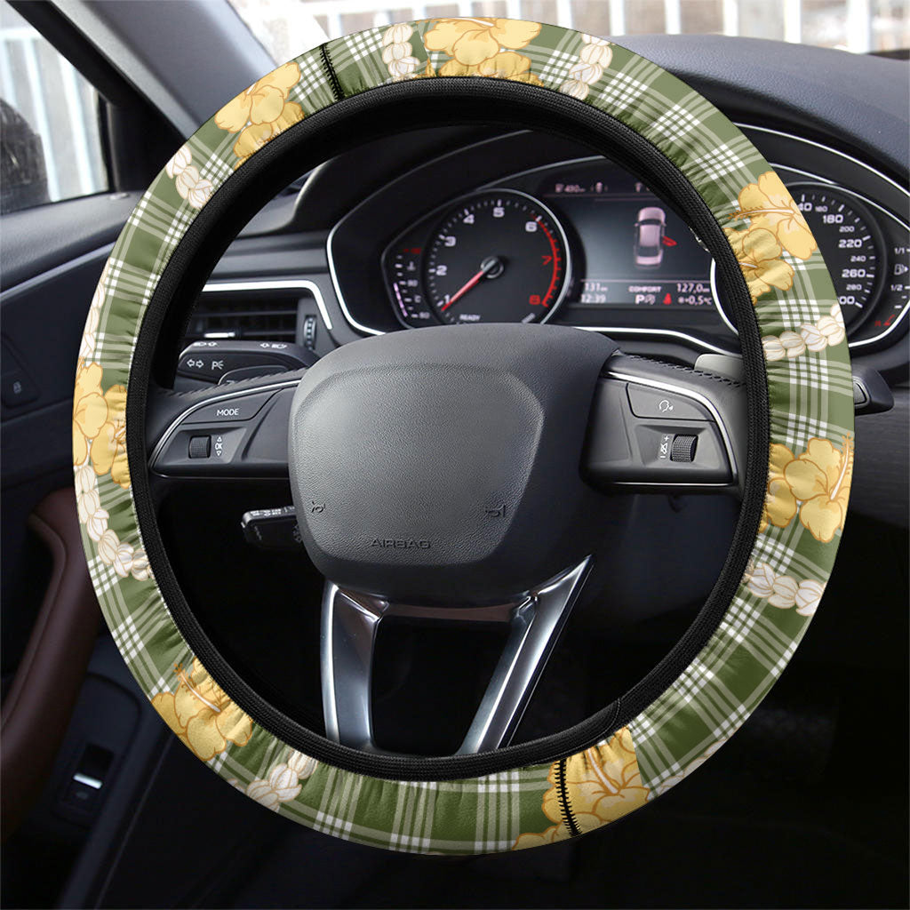 Uliuli Ahiahia Hawaiian Mango Palaka Steering Wheel Cover Aloha Hibiscus Pikake Lei LT9 - Polynesian Pride