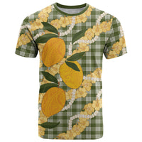 Uliuli Ahiahia Hawaiian Mango Palaka T Shirt Aloha Hibiscus Pikake Lei LT9 Sage Green - Polynesian Pride