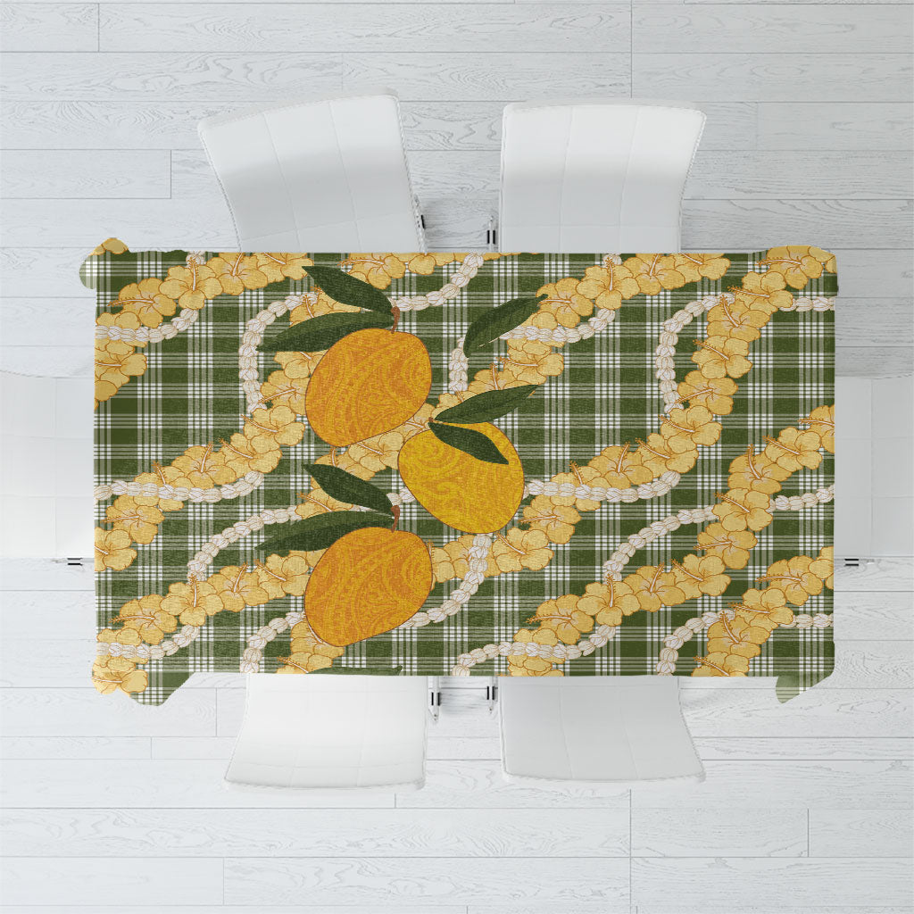Uliuli Ahiahia Hawaiian Mango Palaka Tablecloth Aloha Hibiscus Pikake Lei LT9 Sage Green - Polynesian Pride