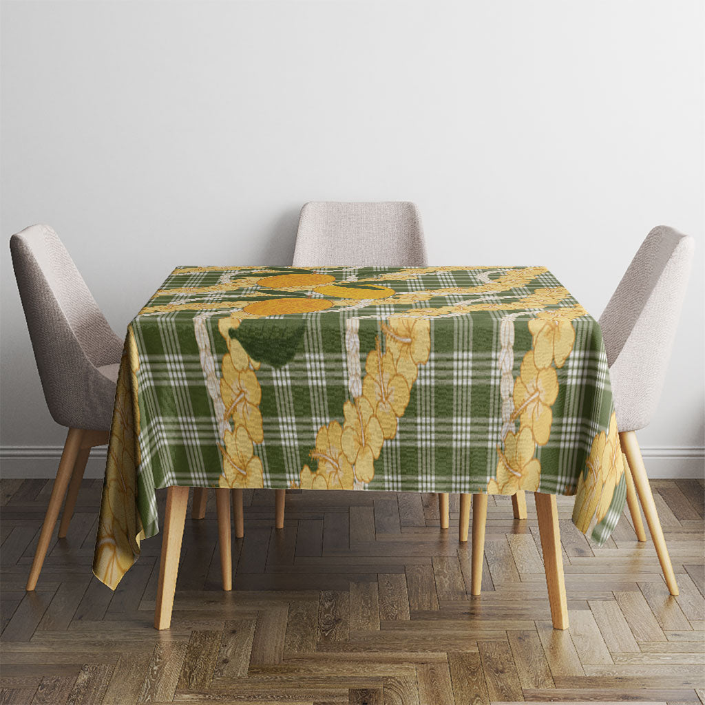 Uliuli Ahiahia Hawaiian Mango Palaka Tablecloth Aloha Hibiscus Pikake Lei LT9 - Polynesian Pride