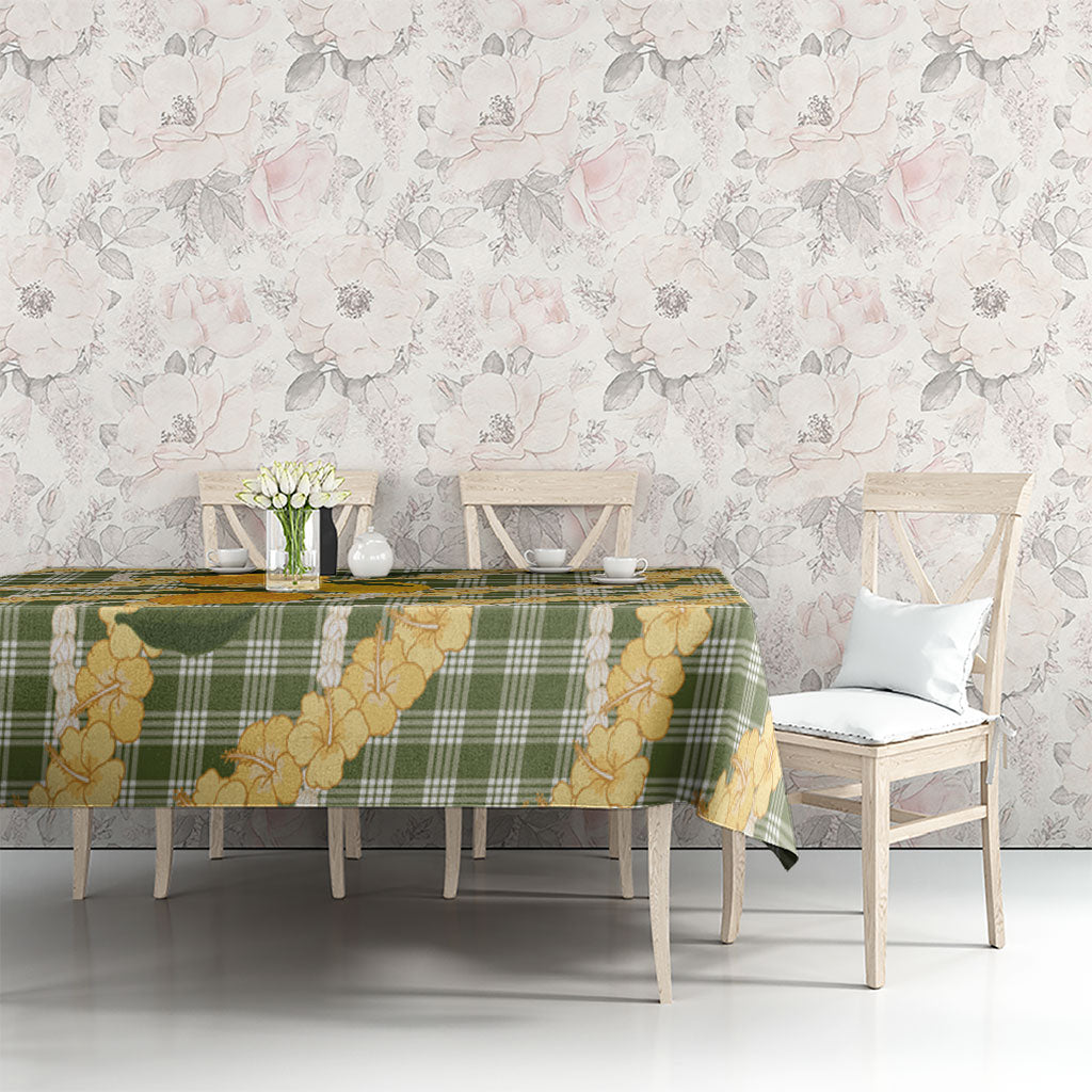 Uliuli Ahiahia Hawaiian Mango Palaka Tablecloth Aloha Hibiscus Pikake Lei LT9 - Polynesian Pride
