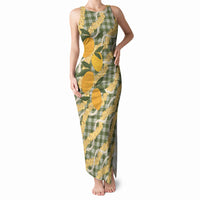 Uliuli Ahiahia Hawaiian Mango Palaka Tank Maxi Dress Aloha Hibiscus Pikake Lei LT9 Women Sage Green - Polynesian Pride