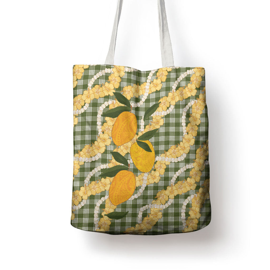 Uliuli Ahiahia Hawaiian Mango Palaka Tote Bag Aloha Hibiscus Pikake Lei LT9 - Polynesian Pride
