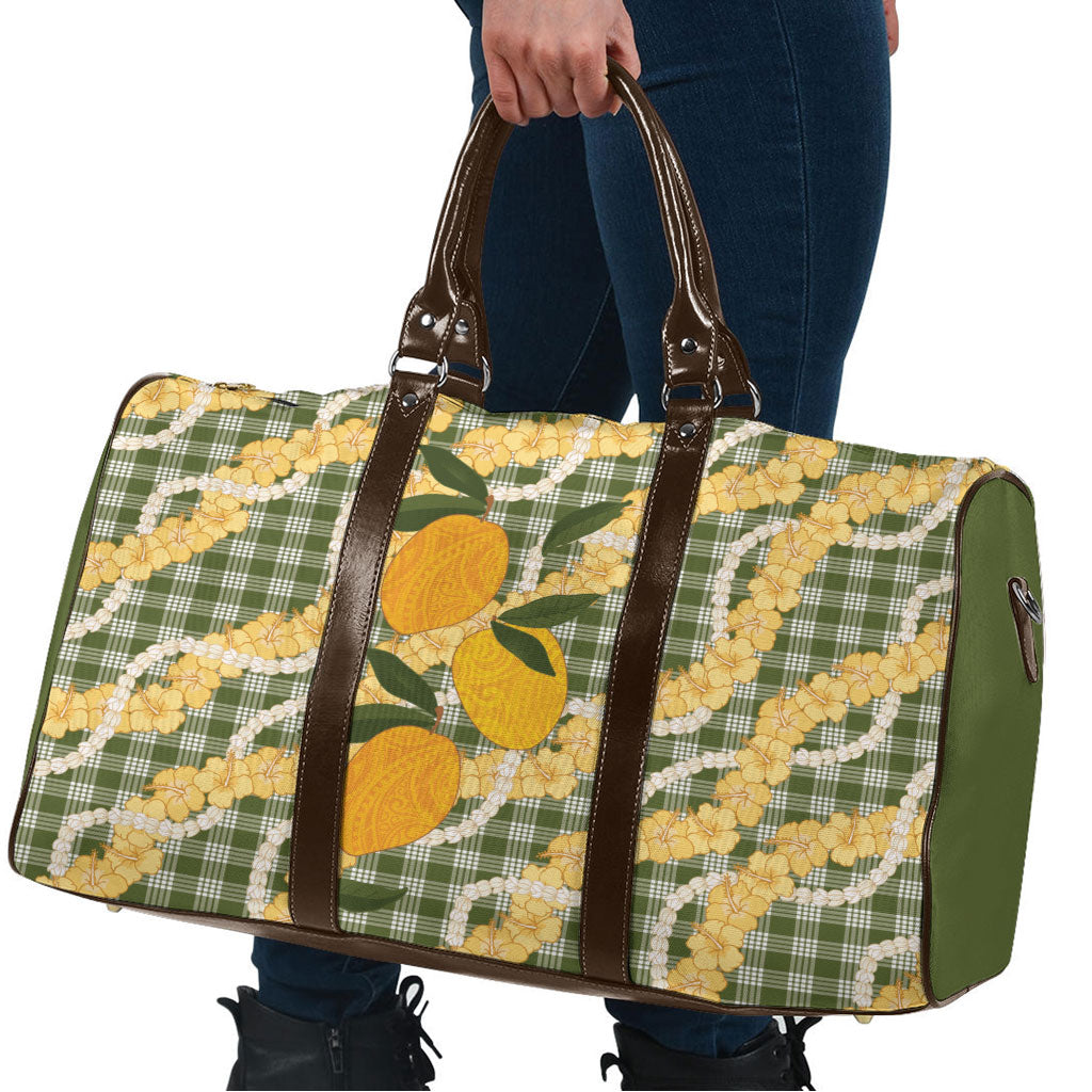 Uliuli Ahiahia Hawaiian Mango Palaka Travel Bag Aloha Hibiscus Pikake Lei LT9 - Polynesian Pride