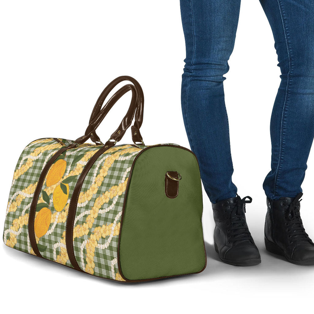 Uliuli Ahiahia Hawaiian Mango Palaka Travel Bag Aloha Hibiscus Pikake Lei LT9 - Polynesian Pride