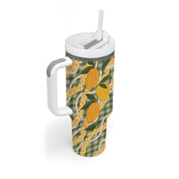Uliuli Ahiahia Hawaiian Mango Palaka Tumbler With Handle Aloha Hibiscus Pikake Lei LT9 - Polynesian Pride