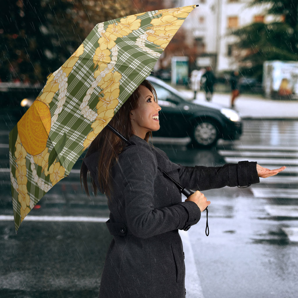 Uliuli Ahiahia Hawaiian Mango Palaka Umbrella Aloha Hibiscus Pikake Lei LT9 - Polynesian Pride