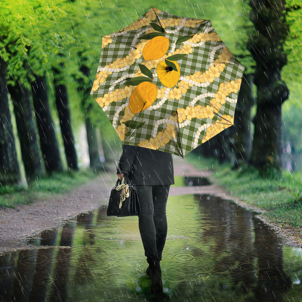 Uliuli Ahiahia Hawaiian Mango Palaka Umbrella Aloha Hibiscus Pikake Lei LT9 - Polynesian Pride