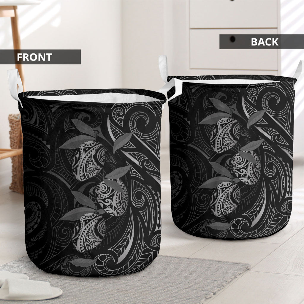 Hawaiian Mango Tribal Tattoo Laundry Basket Black White Pacific Traditional Pattern LT9 - Polynesian Pride