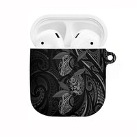 Hawaiian Mango Tribal Tattoo AirPods Case Black White Pacific Traditional Pattern LT9 Black - Polynesian Pride