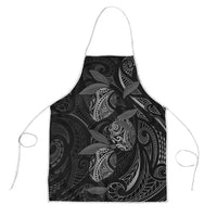 Hawaiian Mango Tribal Tattoo Apron Black White Pacific Traditional Pattern LT9 Black - Polynesian Pride