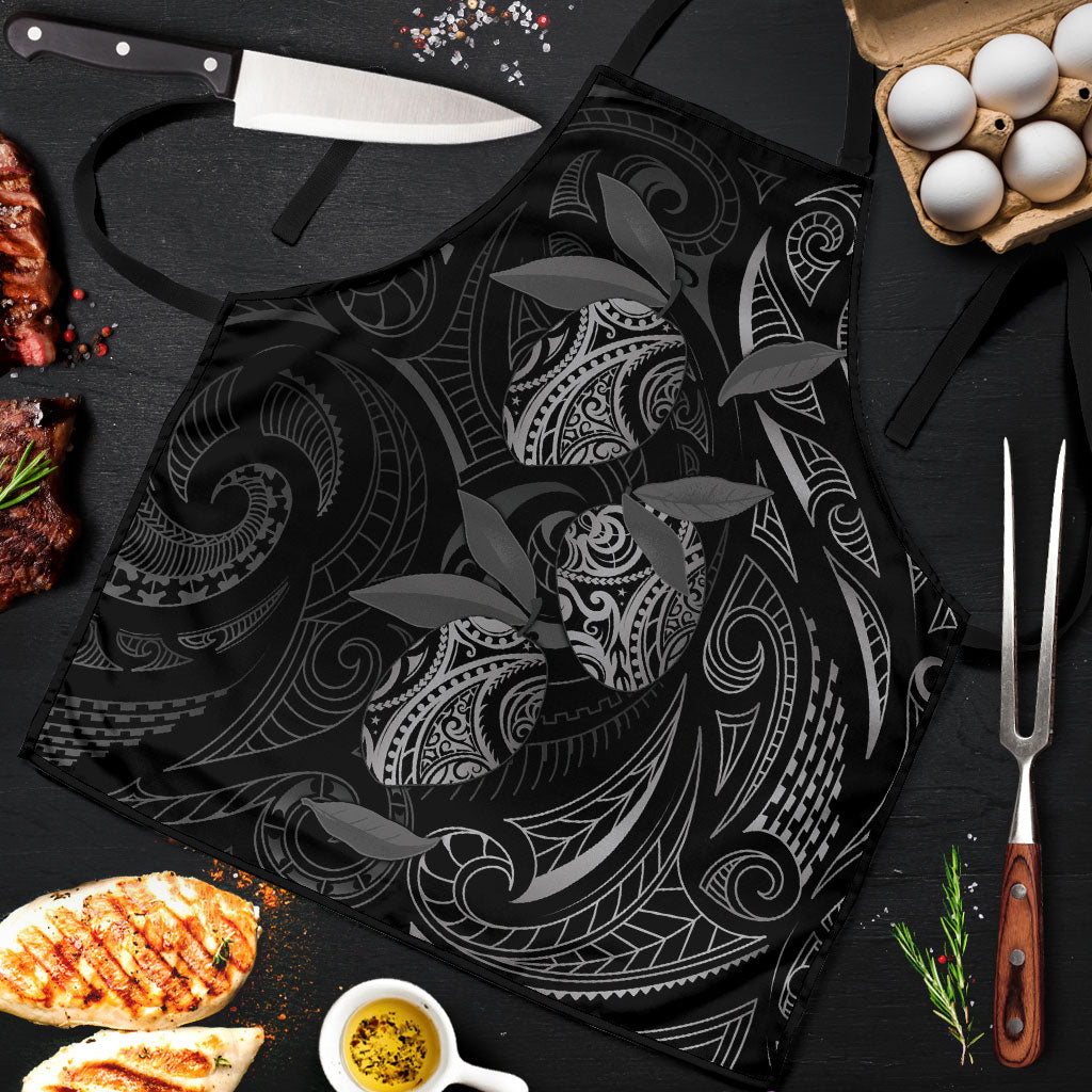 Hawaiian Mango Tribal Tattoo Apron Black White Pacific Traditional Pattern LT9 Black - Polynesian Pride