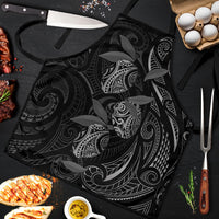 Hawaiian Mango Tribal Tattoo Apron Black White Pacific Traditional Pattern LT9 Black - Polynesian Pride