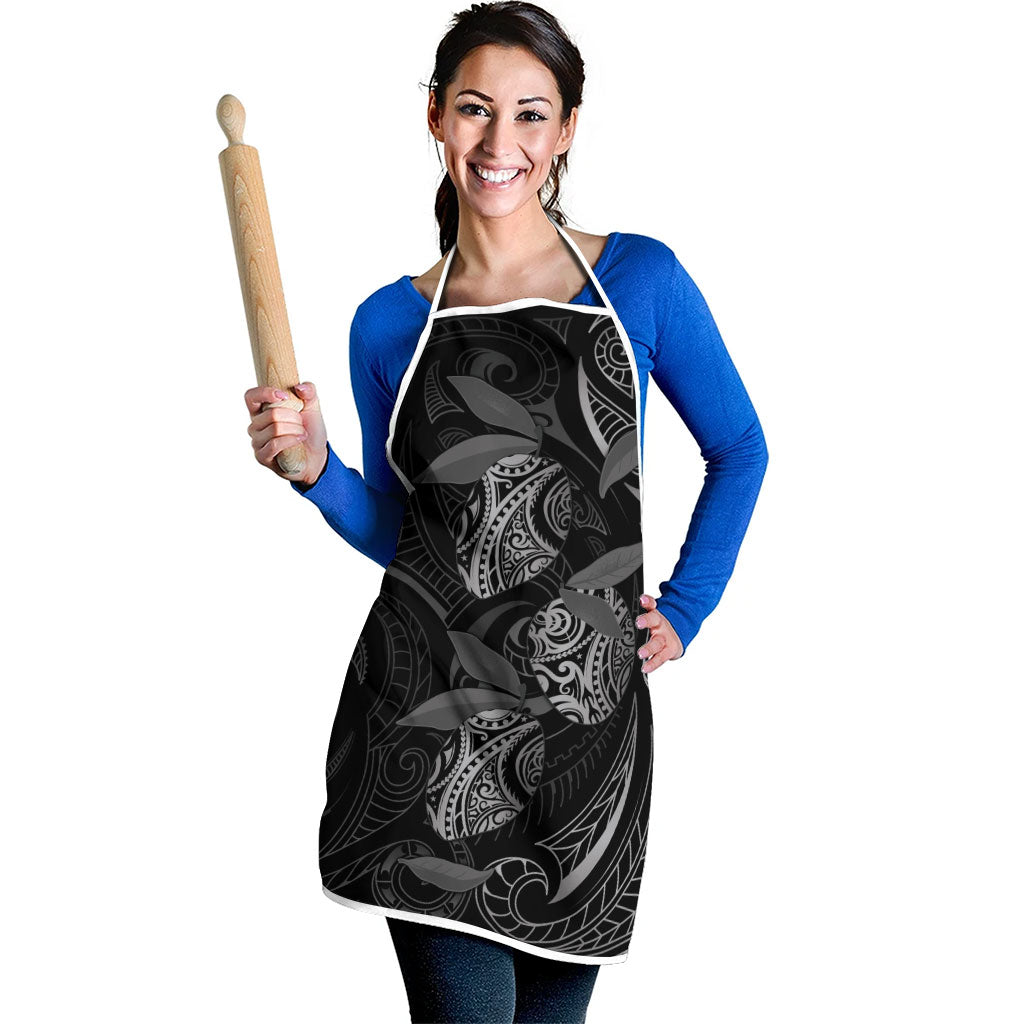 Hawaiian Mango Tribal Tattoo Apron Black White Pacific Traditional Pattern LT9 - Polynesian Pride