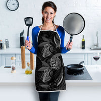 Hawaiian Mango Tribal Tattoo Apron Black White Pacific Traditional Pattern LT9 - Polynesian Pride