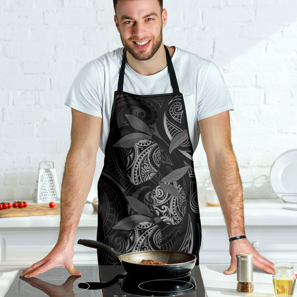 Hawaiian Mango Tribal Tattoo Apron Black White Pacific Traditional Pattern LT9 - Polynesian Pride