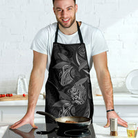 Hawaiian Mango Tribal Tattoo Apron Black White Pacific Traditional Pattern LT9 - Polynesian Pride
