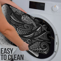 Hawaiian Mango Tribal Tattoo Bathroom Set Black White Pacific Traditional Pattern LT9 - Polynesian Pride