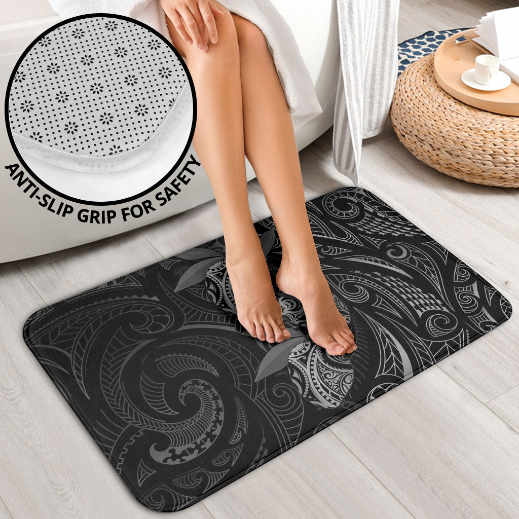 Hawaiian Mango Tribal Tattoo Bathroom Set Black White Pacific Traditional Pattern LT9 - Polynesian Pride