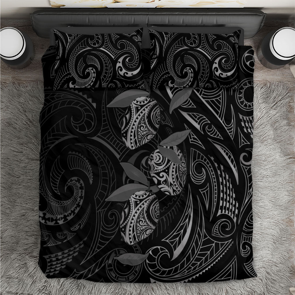 Hawaiian Mango Tribal Tattoo Bedding Set Black White Pacific Traditional Pattern LT9 Black - Polynesian Pride