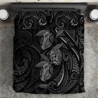 Hawaiian Mango Tribal Tattoo Bedding Set Black White Pacific Traditional Pattern LT9 Black - Polynesian Pride