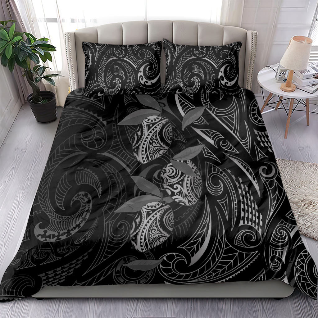 Hawaiian Mango Tribal Tattoo Bedding Set Black White Pacific Traditional Pattern LT9 - Polynesian Pride