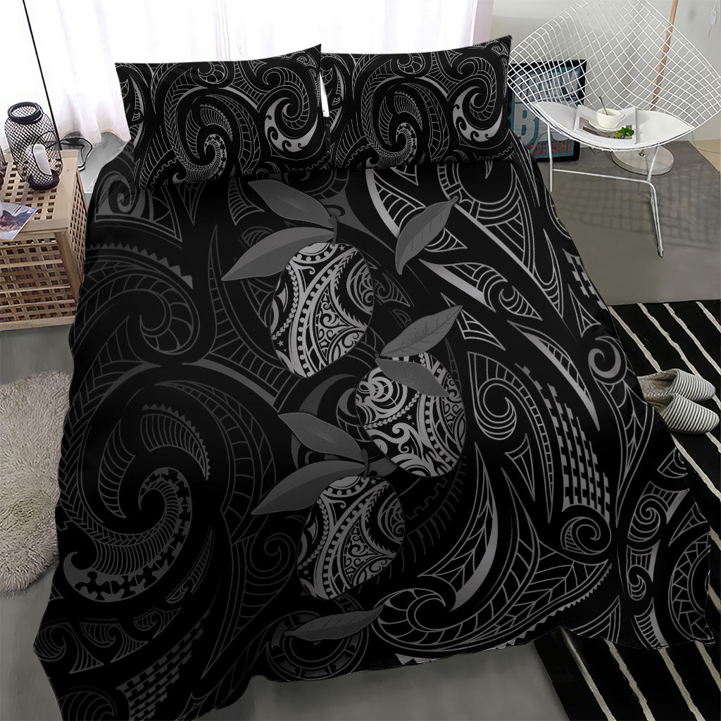 Hawaiian Mango Tribal Tattoo Bedding Set Black White Pacific Traditional Pattern LT9 - Polynesian Pride