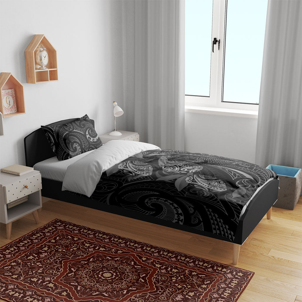 Hawaiian Mango Tribal Tattoo Bedding Set Black White Pacific Traditional Pattern LT9 - Polynesian Pride