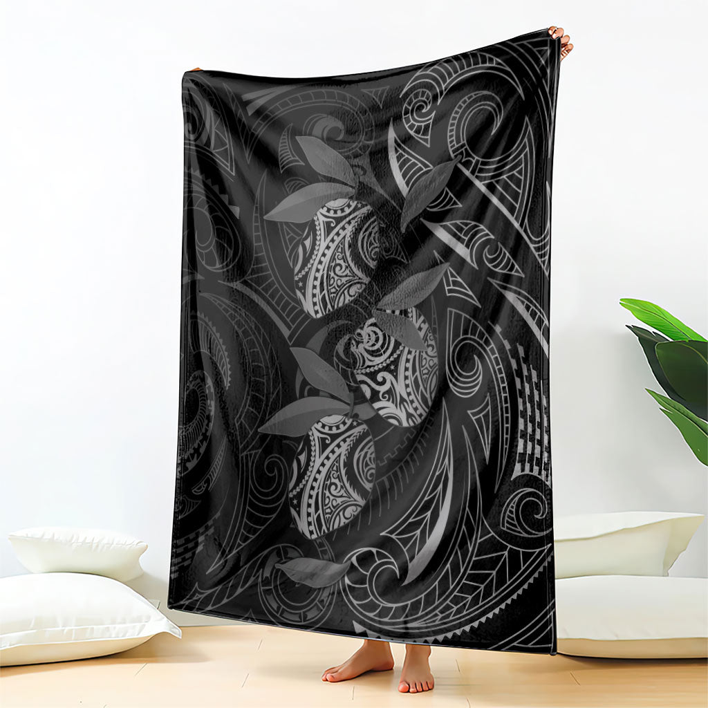 Hawaiian Mango Tribal Tattoo Blanket Black White Pacific Traditional Pattern LT9 - Polynesian Pride