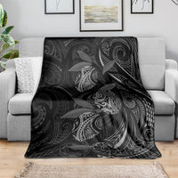 Hawaiian Mango Tribal Tattoo Blanket Black White Pacific Traditional Pattern LT9 - Polynesian Pride