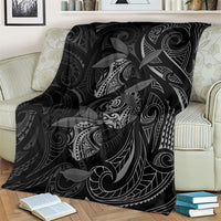 Hawaiian Mango Tribal Tattoo Blanket Black White Pacific Traditional Pattern LT9 - Polynesian Pride