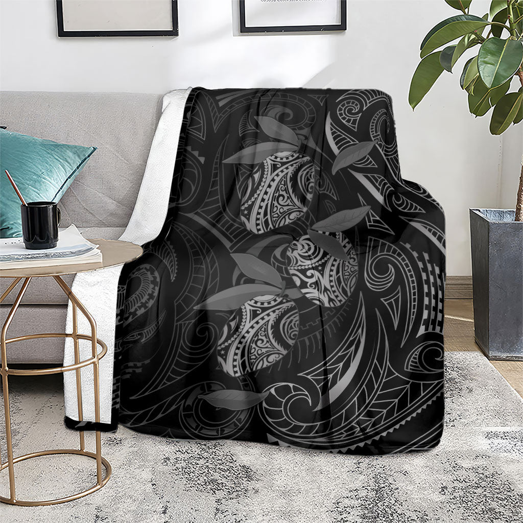 Hawaiian Mango Tribal Tattoo Blanket Black White Pacific Traditional Pattern LT9 - Polynesian Pride