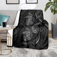 Hawaiian Mango Tribal Tattoo Blanket Black White Pacific Traditional Pattern LT9 - Polynesian Pride
