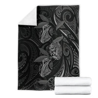 Hawaiian Mango Tribal Tattoo Blanket Black White Pacific Traditional Pattern LT9 - Polynesian Pride