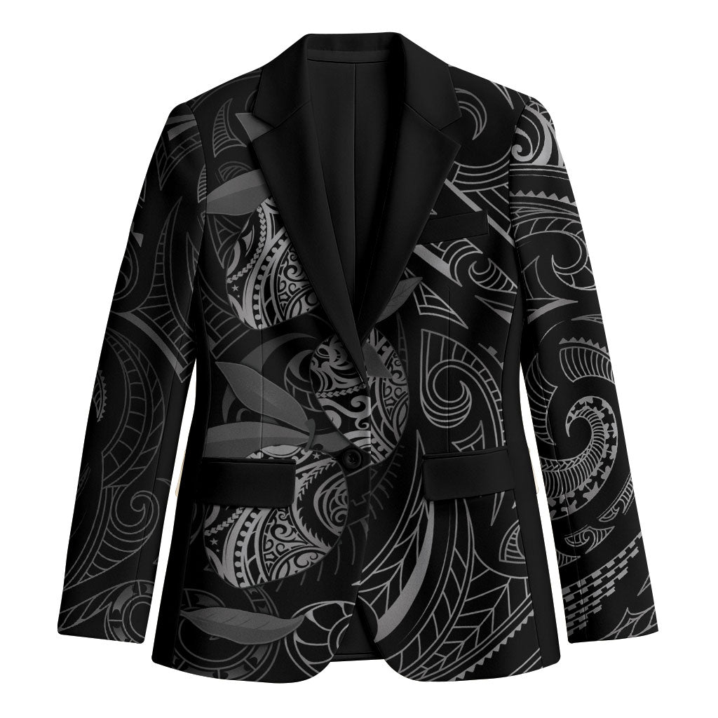 Hawaiian Mango Tribal Tattoo Blazer Black White Pacific Traditional Pattern LT9 Unisex Black - Polynesian Pride