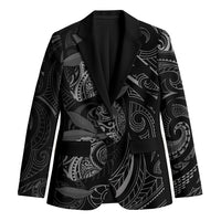 Hawaiian Mango Tribal Tattoo Blazer Black White Pacific Traditional Pattern LT9 Unisex Black - Polynesian Pride