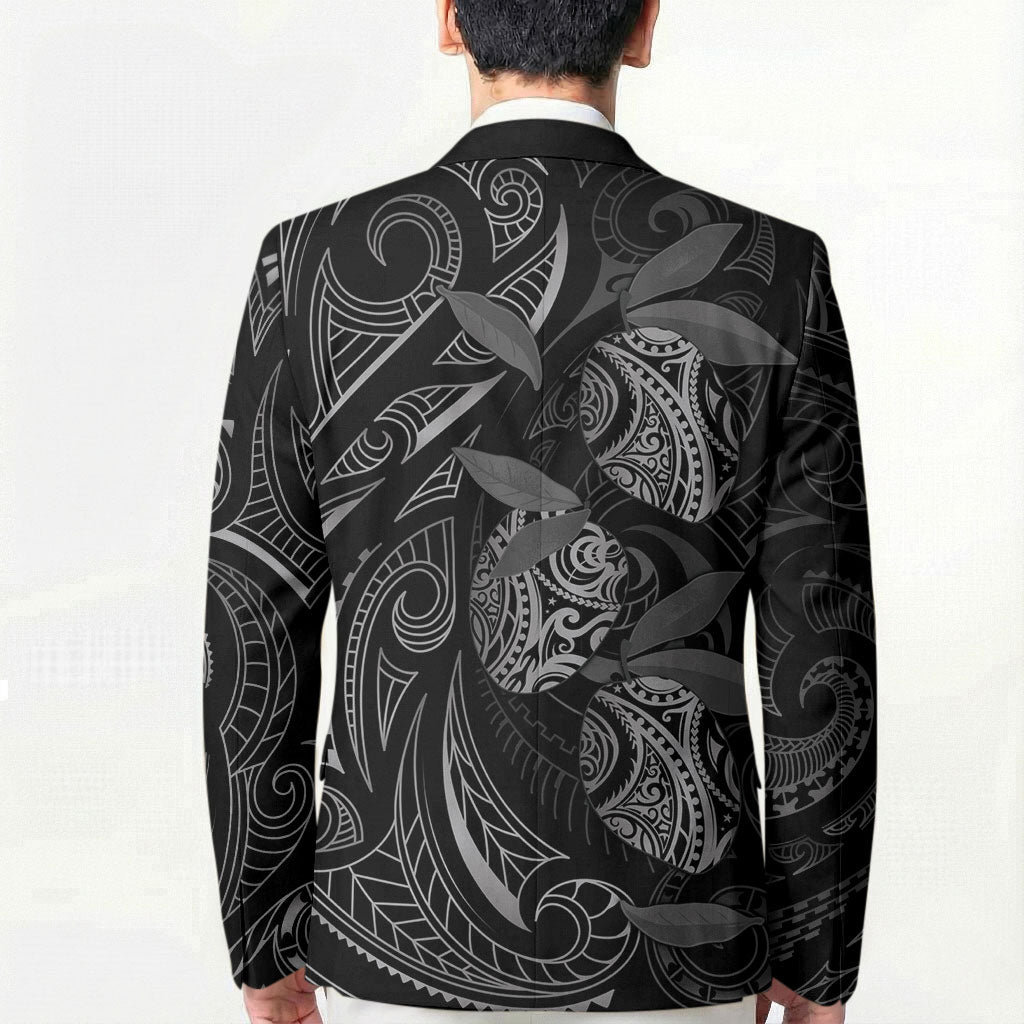 Hawaiian Mango Tribal Tattoo Blazer Black White Pacific Traditional Pattern LT9 - Polynesian Pride