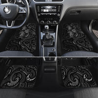 Hawaiian Mango Tribal Tattoo Car Mats Black White Pacific Traditional Pattern LT9 Set 4pcs Black - Polynesian Pride