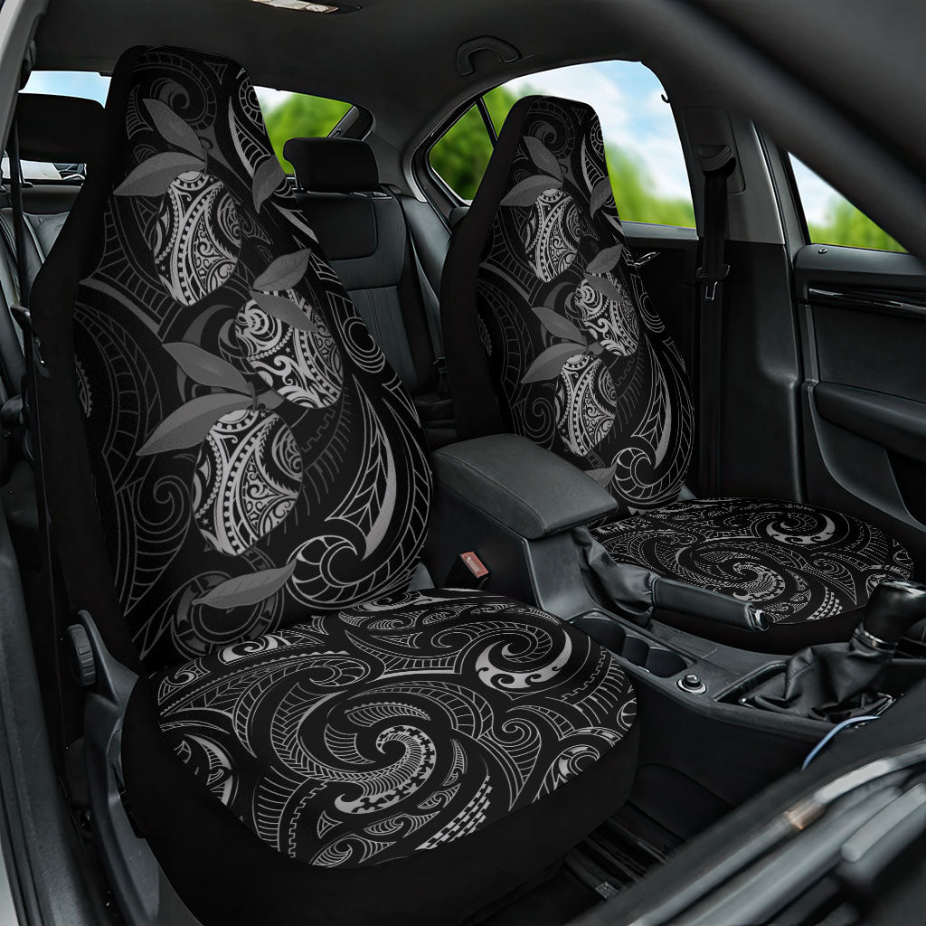Hawaiian Mango Tribal Tattoo Car Seat Cover Black White Pacific Traditional Pattern LT9 One Size Black - Polynesian Pride