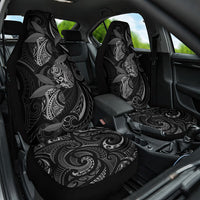 Hawaiian Mango Tribal Tattoo Car Seat Cover Black White Pacific Traditional Pattern LT9 One Size Black - Polynesian Pride
