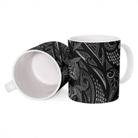 Hawaiian Mango Tribal Tattoo Ceramic Mug Black White Pacific Traditional Pattern LT9 - Polynesian Pride