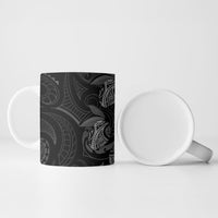 Hawaiian Mango Tribal Tattoo Ceramic Mug Black White Pacific Traditional Pattern LT9 - Polynesian Pride