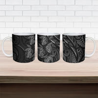 Hawaiian Mango Tribal Tattoo Ceramic Mug Black White Pacific Traditional Pattern LT9 - Polynesian Pride