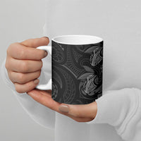 Hawaiian Mango Tribal Tattoo Ceramic Mug Black White Pacific Traditional Pattern LT9 - Polynesian Pride