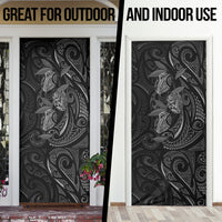 Hawaiian Mango Tribal Tattoo Door Cover Black White Pacific Traditional Pattern LT9 - Polynesian Pride