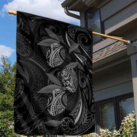 Hawaiian Mango Tribal Tattoo Garden Flag Black White Pacific Traditional Pattern LT9 - Polynesian Pride