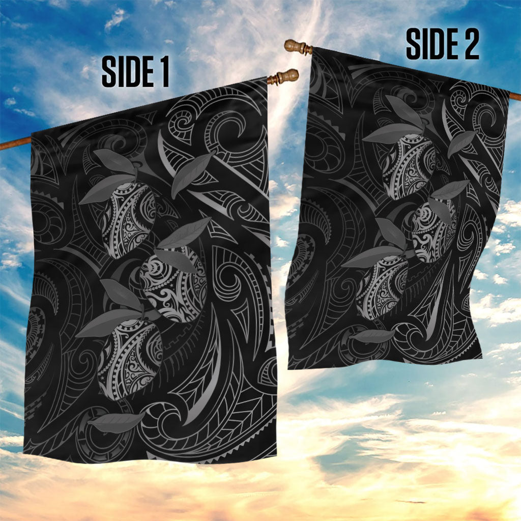 Hawaiian Mango Tribal Tattoo Garden Flag Black White Pacific Traditional Pattern LT9 - Polynesian Pride