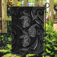 Hawaiian Mango Tribal Tattoo Garden Flag Black White Pacific Traditional Pattern LT9 Garden Flag Black - Polynesian Pride