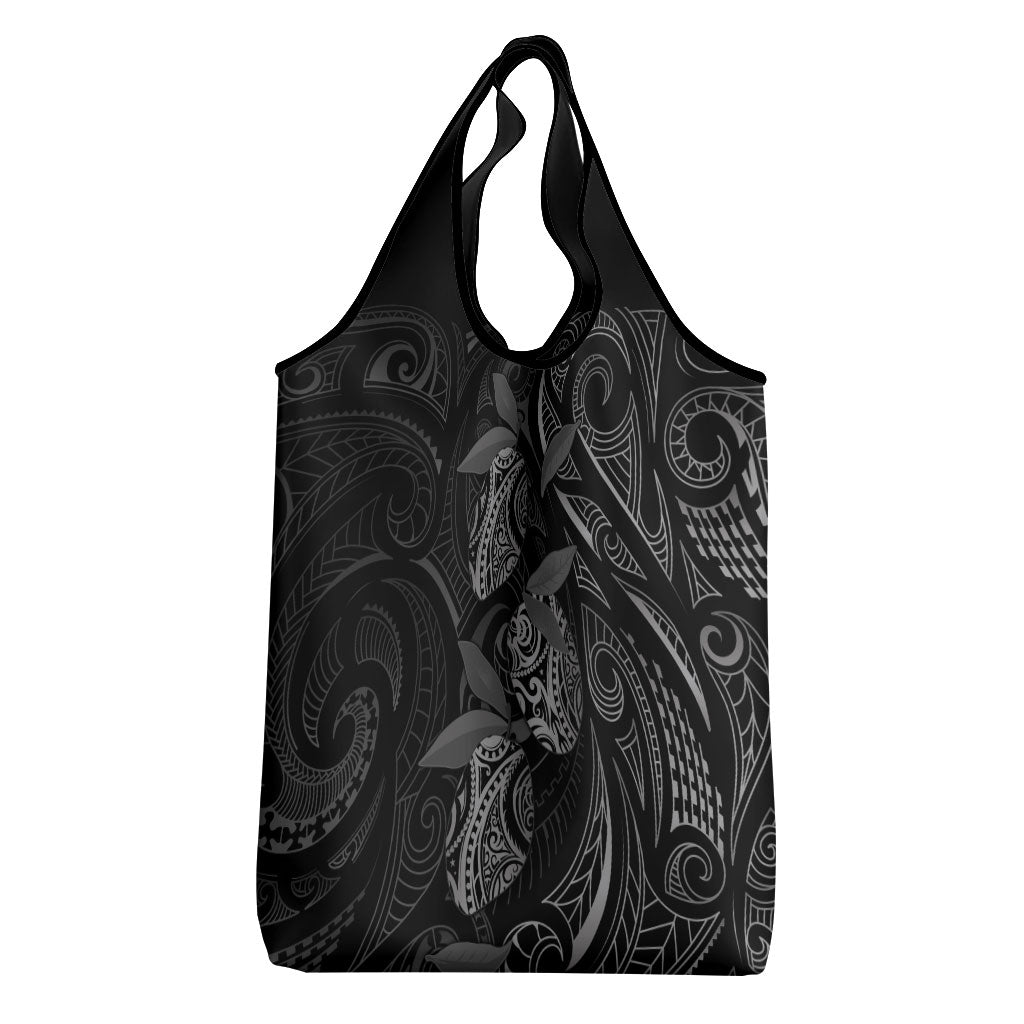 Hawaiian Mango Tribal Tattoo Grocery Bag Black White Pacific Traditional Pattern LT9 - Polynesian Pride